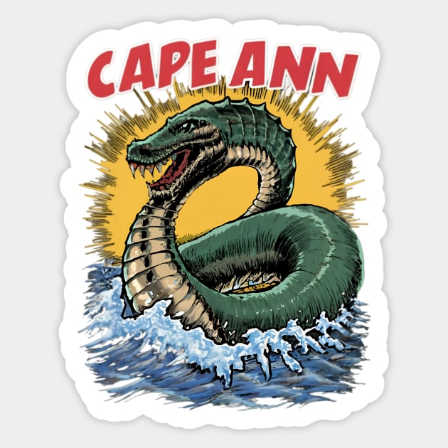 The Cape Ann Serpent Sticker by OldSchoolRetro